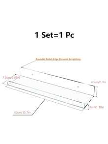 4pcs Acrylic Floating Wall Shelves, No Drilling Required, Available In 3 Sizes, Suitable For Bathroom, Kitchen, Office And Living Room - White - View 19