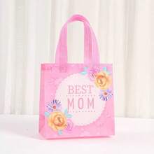 6 piezas Bolsas de regalo del Día de la Madre con estampado, bolsas de caramelos para fiestas, bolsas de tela no tejida laminada, diseño elegante, material duradero, adecuado para bodas, fiestas de cumpleaños, panaderías, vuelta al colegio, suministros de invierno, Acción de Gracias, Navidad, Día Nacional de Arabia Saudita, cumpleaños, festivales, Año Nuevo, Día de San Valentín y otras festividades - A - Ver 3
