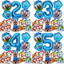 Cartoon Paw Patrol Birthday Balloon Set, Large Blue Number 1-8 Foil Balloon Bouquet, Suitable For Birthday Party Decoration - Cartoon Balloon Set - View 2