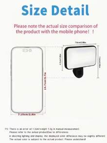 1pc Rechargeable Clip-On Ultra-Thin Selfie Light, Phone Fill Light, 3 Adjustable Lighting Modes, Suitable For Makeup, Selfie, Vlog, Video Conferencing - Clip-on Fill Light - View 5