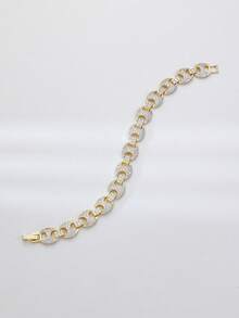 1PC Hip-Hop Style Inlaid With Cubic Zirconia Coffee Bean Cuban Bracelet,Suitable Teenager Combine Well With Any Outfit Party Club Accessories - Eight-character Chain - View 2