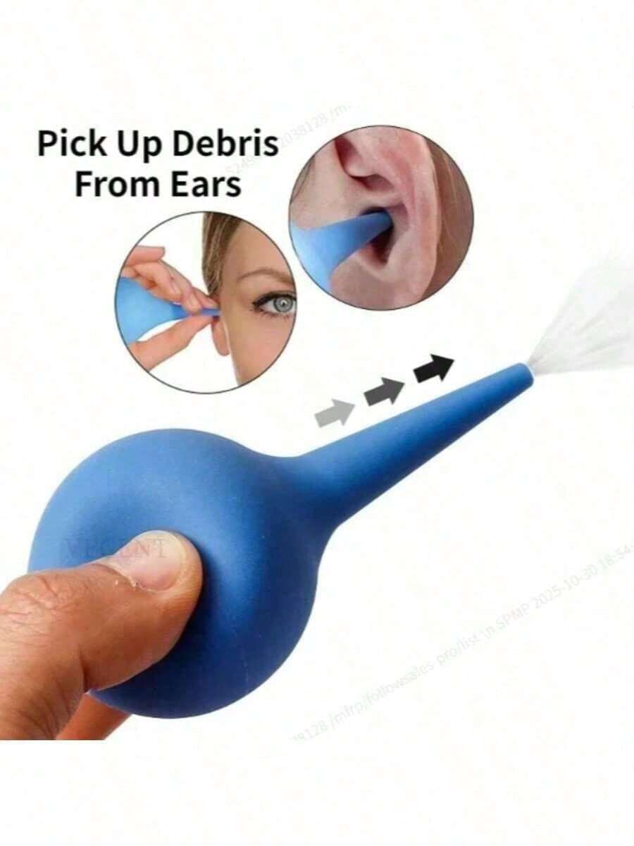1 Set Ear Wax Cleaning And Removal Kit, Includes Ear Irrigation Syringe, Ball Pump, Cleaning Solution And Rubber Ear Wax Removal Tool. Suitable For Adults And Children. - Multicolor - View 1