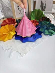 3D打印星形多边形减压玩具，3D可折叠玩具，视听舒缓玩具，星形可扩展感官玩具，带手柄的分形六边形，蜂窝旋转螺旋设计，减压旋转螺旋桌面摆件，圣诞礼物，生日派对礼物，理想的节日礼物 - 彩色 - 查看 4