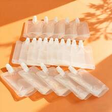 20个可重复使用的透明挤压袋，简单易用，便携，方形设计，适用于洗漱用品、化妆品和护肤品 - 彩色 - 查看 4