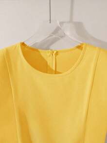 Vestido corto casual azul elegante y romántico para vacaciones y uso diario en el trabajo, vestido azul cielo, vestido azul primavera, vestido azul pastel, vestido azul bebé, vestido elegante para trabajo para mujer, vestido elegante, vestido de lujo para mujer, vestido casual de verano de alta calidad para mujer - Amarillo - Ver 5