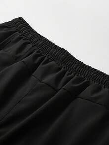 2-In-1 Men's Sports Running Pants, Black Compression Training Trousers With Zipper Pockets And Drawstring Waist, Suitable For Workout And Jogging - Black - View 6