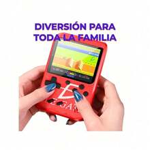 1 Piece Macaron Mini 400-In-1 Retro Classic Handheld Game Console With Large Screen, Box Console Retro Portable Video Game 400 Games - Red - View 1
