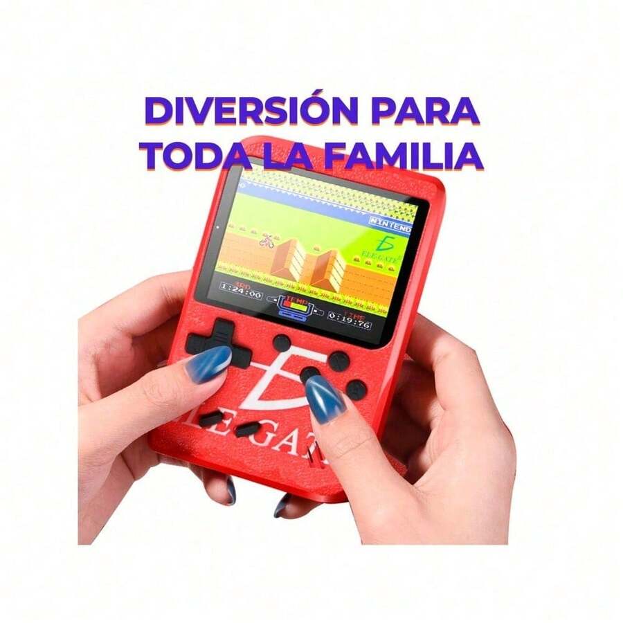 1 Piece Macaron Mini 400-In-1 Retro Classic Handheld Game Console With Large Screen, Box Console Retro Portable Video Game 400 Games - Red - View 1