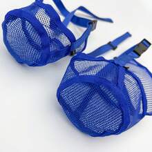 Breathable Anti-Chew Adjustable Dog Muzzle, Mesh Design To Prevent Overeating And Biting, Suitable For Shiba Inu, Labrador, Small/Medium/Large Dogs - Blue - View 9