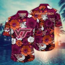 Virginia Tech Hokies  Flower Hawaii Shirt For Fans Ver 27 - Nhiều màu - Xem 2