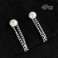 Kẹp ống quần denim hình trái tim/nơ đính ngọc trai giả, dùng để giữ ống quần không bị kéo lê trên mặt đất, kẹp chống trượt cho giày, điều chỉnh độ dài quần, ngăn ống quần chạm đất, thích hợp cho quần jean và quần dài. - A - Xem 30