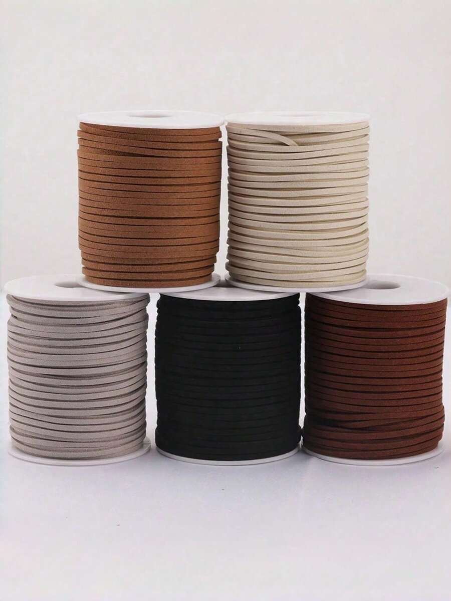 1 Roll 1800 Inch Floral Deer Velvet Velvet Beaded Leather Ribbon, Gift Box Decor Flower Bouquet Ribbon, Handmade DIY Necklace Bracelet Craft Supplies - Beading Cord - 1800 Inches - View 1