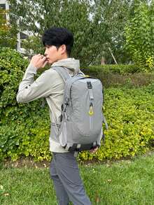 Mochila de gran capacidad de 30L, adecuada para senderismo, camping, viajes, transporte, unisex, ligera, apta para montañ - Gris - Ver 5