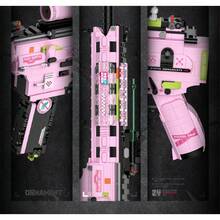 Cyberpunk Style Creative Tactical Weapon Brick Model, Available In Purple, Pink And Green Color Schemes, Realistic Vector Firearm Design With Magazine And Sight Details, Collectible Construction Blocks Suitable For Enthusiasts, Room Decor And Birthday Gifts - Light Machine Gun Model - View 8