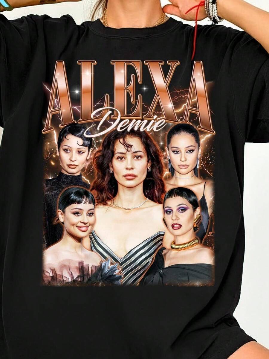 Alexa Demie Bootleg Shirt, Bootleg Style Graphic Tee, Retro Celebrity Tee, Movie Inspired Shirt, Aesthetic Fan Gift - Black - View 1