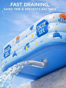 1pc Large Inflatable Swimming Pool For Adults And Family, Durable PVC Above Ground Blow Up Pool With Spacious Lounge Design, Easy Setup Portable Splash Pool For Backyard Garden Patio Lawn, Outdoor Summer Cooling Off, Water Play, Pool Party, Vacation And Holiday Gift - Multicolor - View 7