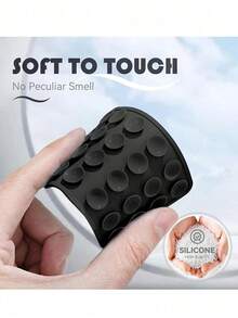 1pc Silicone Phone Sticky Grip Handle, Suction Phone Case Stand, Hands-Free Sticky Phone Handle For Selfie And Video, Mobile Finger Grip Stand - màu đen - Xem 5