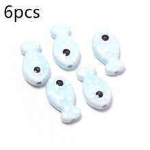 Bộ 6 hạt gốm hình cá chấm bi nhiều màu sắc, kích thước 11x19mm, hai mặt, dùng để làm vòng tay, vòng cổ, trang sức, phụ kiện điện thoại, móc khóa. - Hạt cườm hình cá chấm bi - Xem 13
