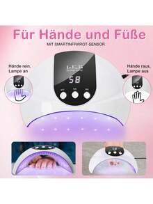UV LED Nail Lamp, 54W UV Light For Gel Nails With Automatic Sensor/3 Timer Setting Professional Nail Dryer Gel Polish Curing Lamp Nail Art Tools - Đen và trắng - Xem 3