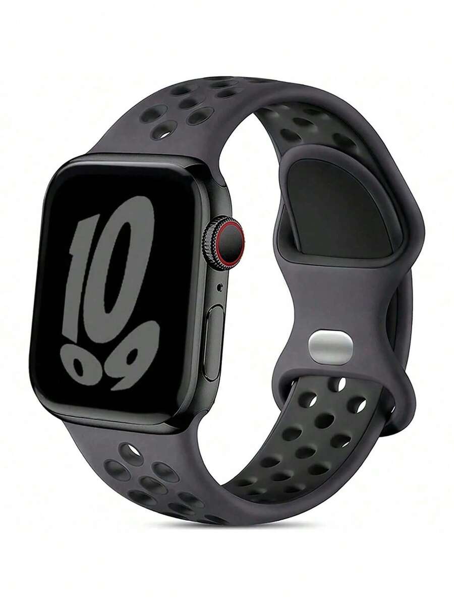 Huastonband 1件透氣穿孔設計戶外運動超薄柔軟矽膠手錶錶帶,相容 SE3 Ultra4 Series 12 S11 S10 S9 S8 S7,適用 38mm 40mm 41mm 42mm 44mm 45mm 49mm 46mm 智慧手錶配件,秋季海灘活動派對女性配件替換錶帶,萬聖節聖誕節新年節日禮物 - 彩色 - 查看 1
