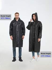 1 pieza Poncho de lluvia unisex duradero - Diseño con capucha de cobertura completa, capucha ajustable con cordón, talla única, adecuado para ciclismo, senderismo, pesca, camping - Equipo para exteriores premium, estilo de cobertura completa, hecho de material EVA - Unisexo - Ver 6