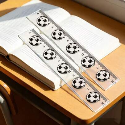 1个/2个 7.87英寸黑白足球图案设计，单包装，适用于学校数学，耐用实用的办公用品，毕业和返校小礼物