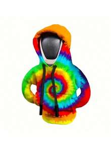 1pc Colorful Printed Mini Hoodie Gear Shift Knob Cover, Car Gear Shift Sleeve Protector - Colorful Prints - View 8