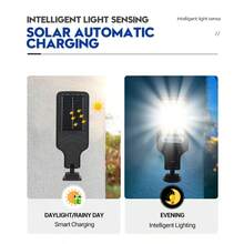 1/2PCS Outdoor Solar Floodlight With Motion Sensor – LED Wall-Mounted Security Light With Remote Control, Waterproof; Suitable For Porch, Garage, Driveway, Garden - Multicolor - View 2
