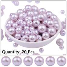 Hạt cườm thủy tinh tròn giả ngọc trai dễ thương, kích thước 4-12mm, nguyên liệu tự làm trang sức cho vòng cổ, vòng tay, hạt rời. - Ngọc trai giả bằng thủy tinh - Xem 12