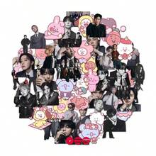 JIMIN V J-HOPE RM JIN 徽章别针 - 可爱铁皮别针，可别在背包/衣服上，情人节礼物，收藏卡，支持流行音乐组合的小礼物，新款收藏卡，卡片展示收藏，流行音乐周边，盒装装饰卡 - 彩色 - 查看 37