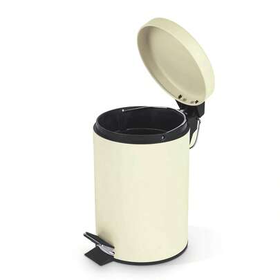 3LTR ALL CREAM PEDAL BIN STAINLESS STEEL KITCHEN BATHROOM TOILET WASTE DUSTBIN
