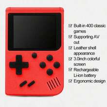 YIYI 1pc Macaron Mini 400-In-1 Handheld Game Console, Portable Retro Classic Game Machine With 400 Games, Retro Game Player, Equipped With 1020 MAh Battery, Unisex (1 Player/2 Players) - Multicolor - View 7
