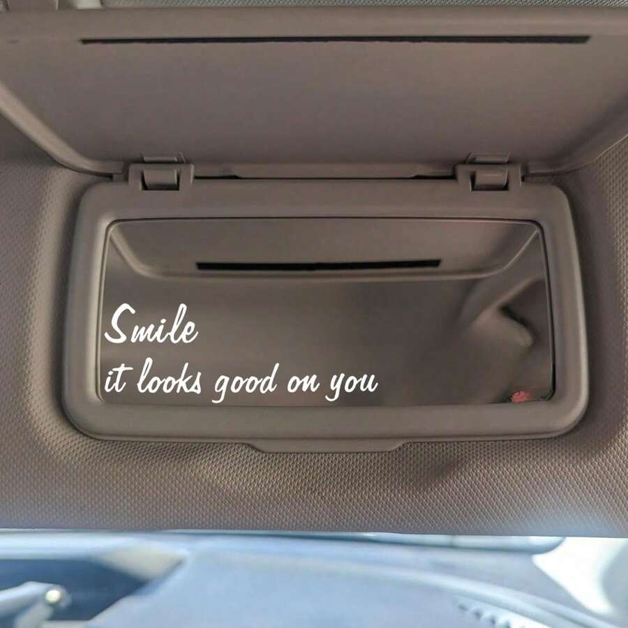 Car Decoration Small Stickers, Text "Smile, It Looks Good On You" Decoration Stickers, Beautiful Decoration Stickers For Car Mirror Decoration, Phone Back Panel Decoration, Home Mirror Decoration - Sticker - View 1