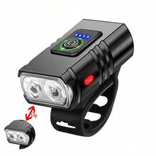 Luz delantera LED para bicicleta, faro recargable brillante para bicicleta de montaña y de carretera, lámpara LED para ciclismo para conducir de noche - Multicolor - Ver 8