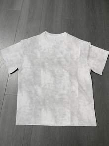 Men's Casual Loose T-Shirt Short Sleeve, Tie-Dye Tie Dye Heavyweight Crew Neck T-Shirt Short Sleeve For Summer, Versatile, Suitable For Spring/Summer Outdoor Daily Casual Wear Men's T-Shirt Tops - White - View 3