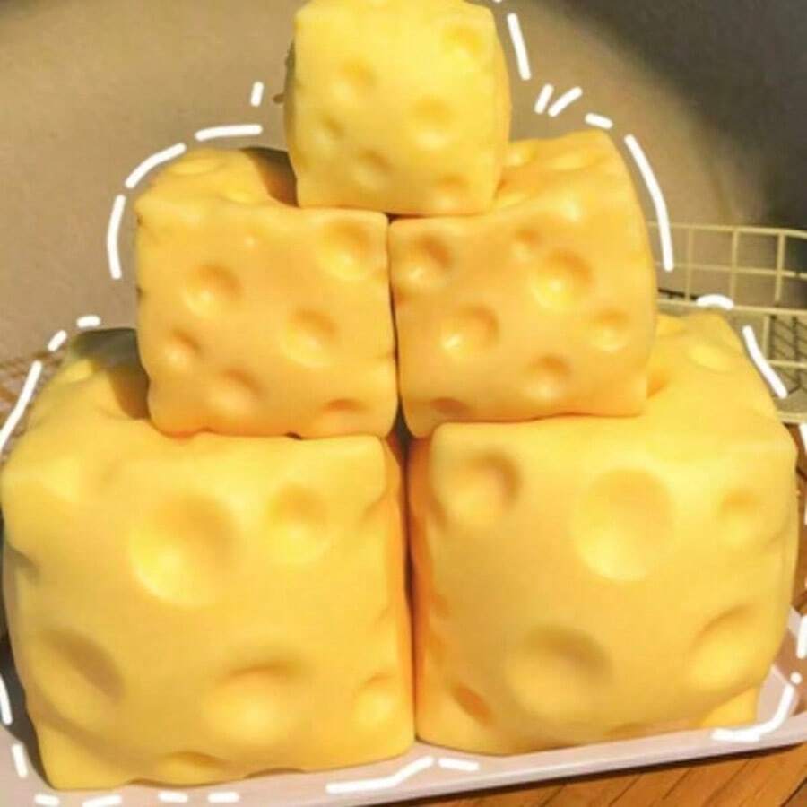 Juguete antiestrés de queso amarillo gigante de crecimiento lento, suave para apretar, decoración creativa de comida para fiesta y regalo de cumpleaños, 7-5cm - A - Ver 1