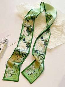 4pcs/Set Women Vintage Oil Painting Floral Striped Print Silk Scarf Headband, Casual Elegant Everyday & Date Gift Accessories, Hair Accessories, Turban Headband, Hairband Fall Winter Hair Band For Vacation Outfits Woman Women Bandana Soft Headwrap Summer Outfits - Nhiều màu 4 - Xem 5