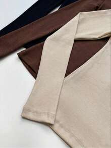 ACME MADE IN CHINA 3-Piece Set Of Basic Long-Sleeved Turtleneck Sweaters For Women's Winter Wear. - Kit 3pcs Cafe/Nude/Preto - 查看 4