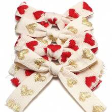 10pcs/Pack 6X7mm Heart Shaped Bow Ribbon, Versatile Embroidered Cotton Ribbon, Single Layer Bow Decor For Clothing, Bags, Gifts, Holiday Packaging - Heart-shaped Bow - View 6