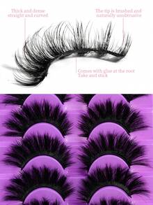 7 Pairs Glue-Free Full Lash Thick False Eyelashes, Natural Look Enlarging Eyes, Soft & Non-Irritating - View 4