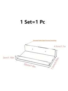 4pcs Acrylic Floating Wall Shelves, No Drilling Required, Available In 3 Sizes, Suitable For Bathroom, Kitchen, Office And Living Room - White - View 15