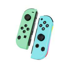 GAMINJA For Switch Joy-Con 無線遊戲控制器，RGB 燈光、震動、鮮豔燈光、動作感應、藍牙、3D 搖桿控制、無漂移，適用於 Switch 遊戲主機 L/R 控制器，附喚醒截圖功能 - 查看 15