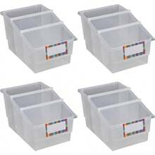 Really Good Stuff Pequeño Libro y carpeta labeled Organizar Bin - 4 Pack - Single colores Transparente - transparente - Ver 1