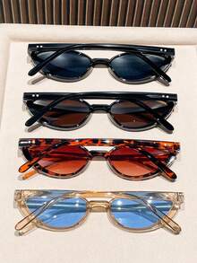 4pcs Fashionable Cat Eye Glasses Sets For Women, Cute Y2K Style, Suitable For Beach, Summer Vacation, Outdoor Travel - Nhiều màu - Xem 7