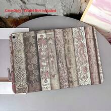 1 件复古书脊平板电脑保护套，带 360° 旋转支架和笔槽，兼容 iPad 11 (A16 2025)/Galaxy Tab S10+/S9/A9，具备自动休眠/唤醒功能，兼容小米 7/8 Pro 和华为 Matepad。 - 彩色 - 查看 7