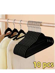 10pcs Space-Saving Hat Rack, Beige & Gray Color, Organic Material Wardrobe Hanging Hook, Can Hold 8 Hats/Vests/Scarves, Multi-Functional Storage Organizer For Dorm/Bedroom, Practical Household Storage Solution, Perfect Mother's Day Gift For Tidy Lovers - Flocked Hangers - View 17