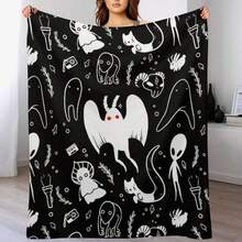 Cryptids In Black Throw Blanket Sofa Soft Bed Linens Bed Fashionable Blankets - 1 - View 1