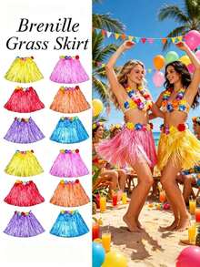 6 chiếc váy cỏ Hawaii, nhiều màu sắc, váy hoa Hula Hawaii có đai lưng dễ mặc, thích hợp cho các bữa tiệc theo chủ đề Hawaii, khiêu vũ, biểu diễn, sự kiện, lễ hội, trò chơi, cổ vũ, hóa trang, cosplay, màu ngẫu nhiên. - Nhiều màu - Xem 3