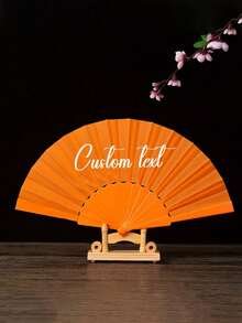 客製化姓名 LOGO 白色婚禮扇，經典 DIY 扇子，裝飾性高品質客製化，個性化，時尚，精緻客製化 - 彩色 - 查看 4