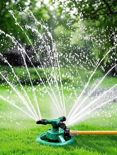 Best-Selling 360° Fully Automatic 3-Arm Rotating Garden Sprinkler System | Durable Plastic | Efficient And Uniform Watering For Lawn, Plants, Vegetable Garden, Farm. Adjustable Flow Rate, Easy Installation, Water-Saving Design. Household Gardening Tool.